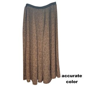 leopard silk crepe full vintage print elastic pull-on waist unlined minimalist